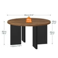 thumbnail image 2 of HOOBRO- Round Coffee Table, Walnut and Black with Symmetrically Arranged Legs, Smooth Surface for Easy Cleaning, Rounded Edges, for Living Room, Office BH88KF01, 2 of 10