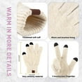 thumbnail image 6 of FZ FANTASTIC ZONE Woman Men Winter Warm Hat Beanie Long Scarves Touch Screen Gloves Knit Set,Offwhite, 6 of 8