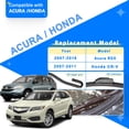 thumbnail image 2 of LAICAIW RAINTOK Windshield Wiper Blade Set Replacement for 2007-2018 Acura RDX/2007-2011 Honda CR-V and Rear Windshield Wiper Blade-26"/16"/14" (Set of 3) U/J HOOK, 2 of 7