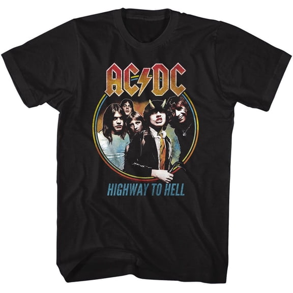 AC/DC Highway To Hell Tricolor Black Adult T-Shirt 6Xl