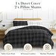 thumbnail image 2 of Southshore Fine Living, Inc. Urban Grid Collection Oversized King Duvet Cover Set, Printed Duvet Cover 3-Piece, Two Matching Shams (108 in Wide x 98 in Long), Black, King/California King, 2 of 9