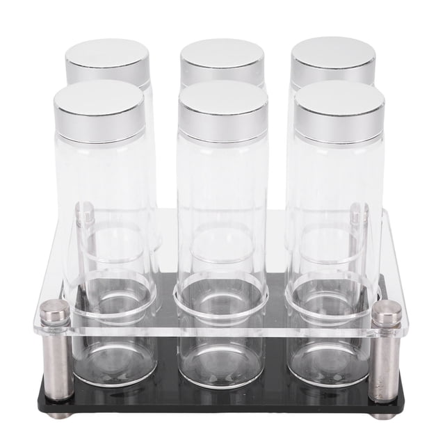 Tbos de Almacenamiento de Granos de Café, 6 PCS Borosilicato de Vidrio Monolosis de Granos de Café Contendor Con 6 Tábos, Para La Visisizón de Granos de Café Hojas de Té
