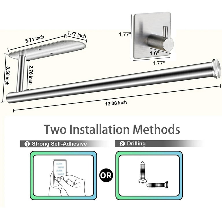 Wall-Mount Paper Towel Holder, Stainless Steel photo 8