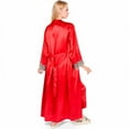 thumbnail image 7 of Lounge Women's Satin Long Robe and Lace Trim Nightgown Set- Red,Small, 7 of 7