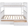 thumbnail image 4 of Bunk Bed with Storage Drawers, Wood Storage Bunk Bed Frame, Solid Wood bunks beds with Ladders and Two Storage Drawers, 4 of 7