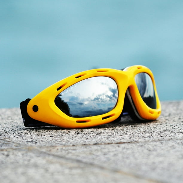 Vented Floating Jet Ski Goggles Jettribe Classic Yellow Frame / Smoke Tint Lens