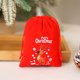 thumbnail image 1 of Decoraciones navideñas, adornos navideños, regalos navideños. Bolsa de regalo navideña de terciopelo rojo con cordón, bolsa estampada para dulces y galletas, bolsas de tela para regalos., 1 of 7