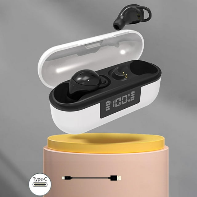 Bluetooth Invisible Véritable Sans Fil pour Manger du Poulet à Réduction de Bruit Noir