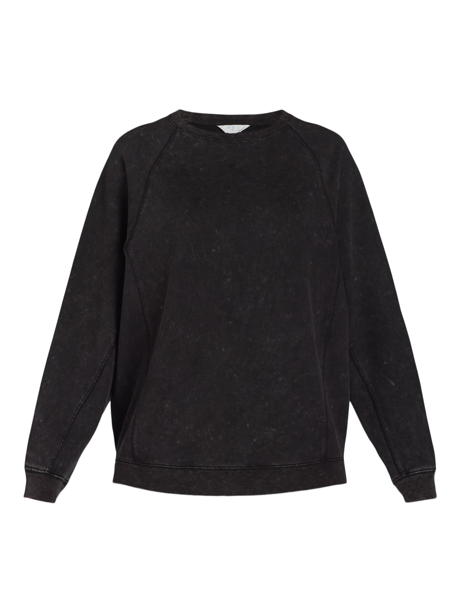 Time and Tru Women’s Washed Sweatshirt with Long Sleeves, Sizes S-XXXL