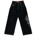 thumbnail image 1 of Pantalones vaqueros Retro con estampado de calavera bordado JNCO, pantalones vaqueros holgados Harajuku Hip Hop, pantalones vaqueros góticos para hombres y mujeres, pantalones anchos de cintura alta, 1 of 5