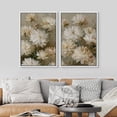 thumbnail image 2 of Framed Canvas Print Wall Art Set of 2 Soft White Florals Botanical Vintage Art for Living Room, Bedroom, Office - 24"x36"x2 WHITE, 2 of 7