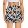thumbnail image 3 of Picia Color Tractor Pattern Women's 2 in 1 Athletic Running Shorts High Waisted Workout Casual Gym Sweat Shorts with Comfy Liner Zipper Pockets-Medium, 3 of 9