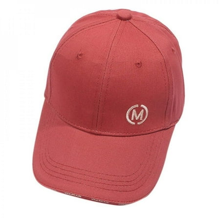 

Spring Baby Letter Cap Solid Color Boy Girls Adjustable Soft Cotton Baby Letter Baseball Cap for 1-2T Red