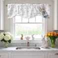 thumbnail image 3 of Happy Easter Bunny Tie Up Valances Curtain, Spring Cute Gray Rabbit Colorful Polka Dots Plaid Adjustable Rod Pocket Short Window Treatment Tie Up Curtains Valances for Kitchen Bathroom 42x18 Inches, 3 of 9