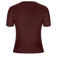thumbnail image 4 of Women's Short Sleeve Henley T Shirts Casual Summer Button Ribbed Knit Slim Fit Basic Tops Blouse, 4 of 6