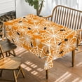 thumbnail image 2 of Halloween Tablecloth 60x84 Inch Rectangular, Spider Web Pattern Cobweb Scary Themed Washable Table Cover for Party Picnic Dinner Decor Orange, 2 of 6