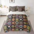 thumbnail image 2 of Manfei Bohemian Damask Mandala Twin Bedding Sets 7-Piece for Female Men,Geometric Plaid Bedding Comforter Set Microfiber,Exotic Style Breathable Sheet Sets,Ultra Soft Home Decor,Reversible, 2 of 8