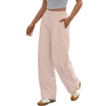 thumbnail image 3 of Sundazz Womens Wide leg Pants Drawstring Lightweight Pants Loose Travel Casual Pants with Pockets, 3 of 8