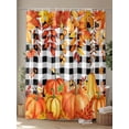 thumbnail image 4 of Pumpkins Fall Thanksgiving Shower Curtain, Orange Leaves Black White Plaid Bathroom Decor Curtains Set with Hooks, Waterproof Fabric Home Accessories， Stall 54 X 78 Inch, 4 of 6