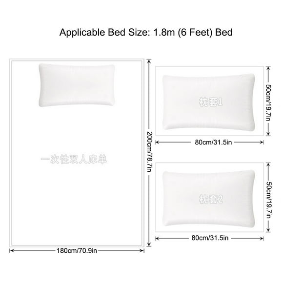 Disposable 4pcs/set Disposable Travel 6ft Bedding Sets Beauty Salon Massage Double Bed Sheets Quilt Cover Hospital Hotel Supplies