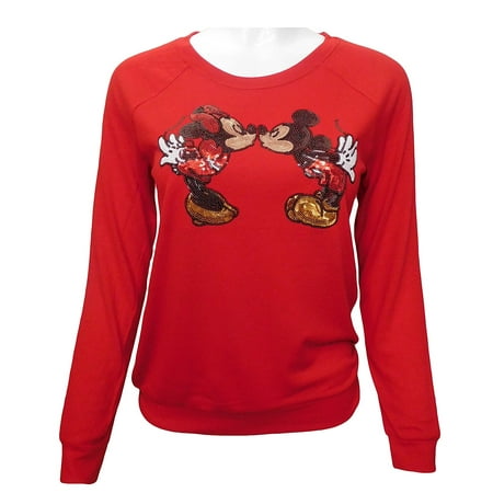 Mickey & Minnie Mouse Juniors Sequin Sweatshirt (Medium) W3