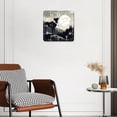 thumbnail image 3 of 12 Inch Wall Clock Battery Operated Silent Clock Decorative for Office, Kitchen, Outdoor, Living Room，Black and White Wolf Howling at The Moon Elegant, 3 of 4