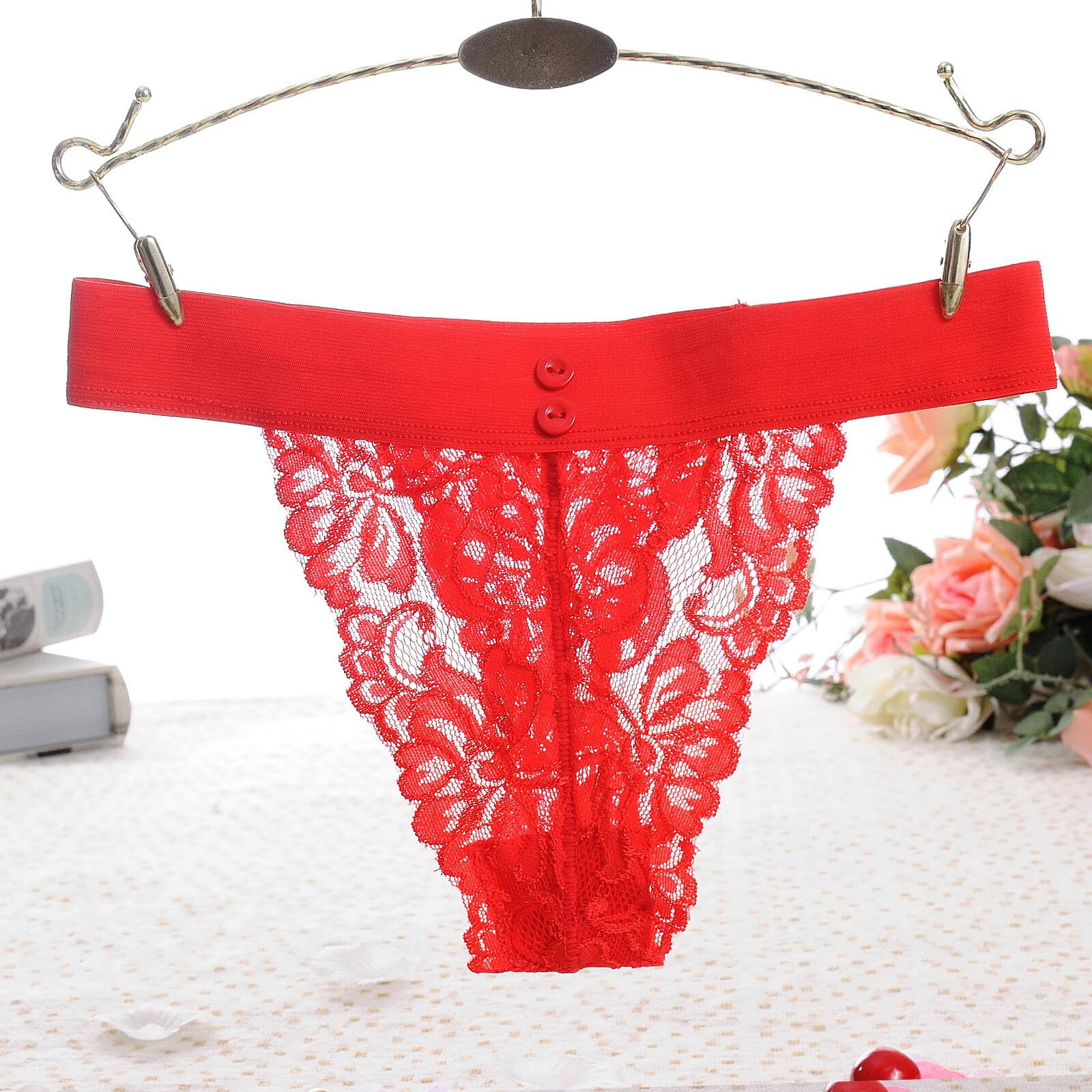 Panties for Women Women Sexy Lace Briefs Hollow Out Panties Crochet Lace Up  Panty Thongs G String Lingerie Underwear Lace Simple Long Sleeve Shirts for Women  Hot Pink 