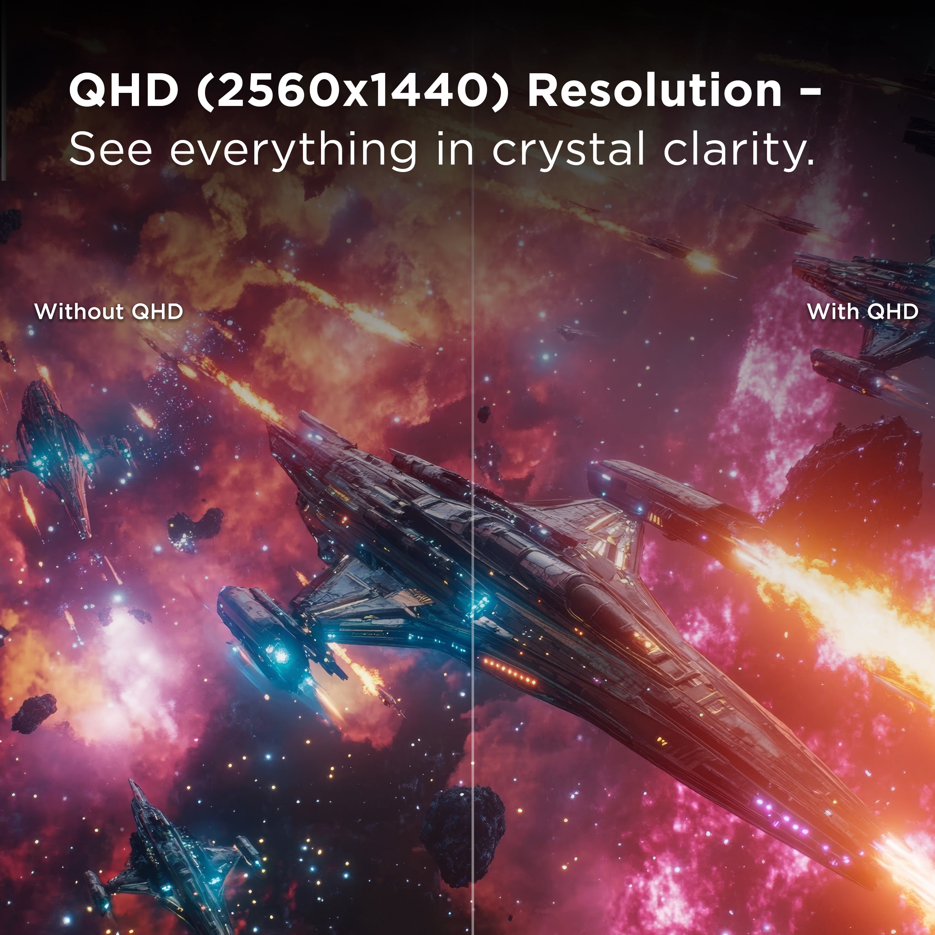 TCL 32” G64 Series QHD HDR QD-Mini LED Gaming Monitor, 180Hz Refresh Rate, LD336 Precise Dimming Series, HDR600 Brightness, 1ms, AMD FreeSync
