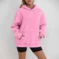 thumbnail image 6 of Jinhomg Oversized Hoodies for Women Dressy Casual Solid Sweatshirt Plus Size Comfy Long Sleeve Kangaroo Pocket Hooded Pullover Pink XL, 6 of 7