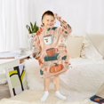 thumbnail image 6 of FORMRS Wearable Blanket Hoodie with Sleeves for Kids Cozy Flannel Sweatshirt, Pink Fall Coffee, 6 of 7