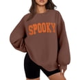 thumbnail image 3 of ibiyuan Halloween Sweatshirts for Women Crewneck Trendy Halloween Shirts Women Spooky Season Pumpkin Ghost Cotton Sweater Long Sleeve Pullover Top Halloweens Outfits, 3 of 7