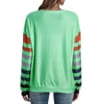 thumbnail image 6 of HUBERY Women Stripe Printed Colorblock O Neck Long Sleeves Blouse, 6 of 6