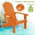 thumbnail image 3 of Y&M Adirondack Chair, Orange Fire Pit Chairs, Outdoor Patio Chairs with Cup Holder, Weather Resistant HDPE Wooden Textured Patio Chairs, Perfect for Garden, Lawn, Deck, or Poolside, 3 of 7