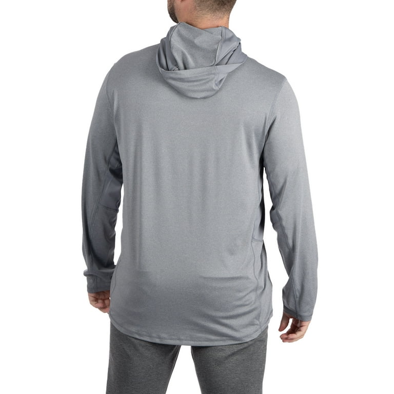 Realtree Men s Long Sleeve Fishing Hoodie Performance Hooded Tee Shirt in Grey Sizes S 3XL Walmart