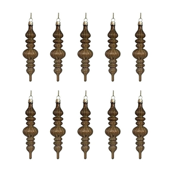 Kuntesetty 10 Pieces Glass Christmas Ball Drop Hanging Holiday Trees Wreaths for Winter champagne