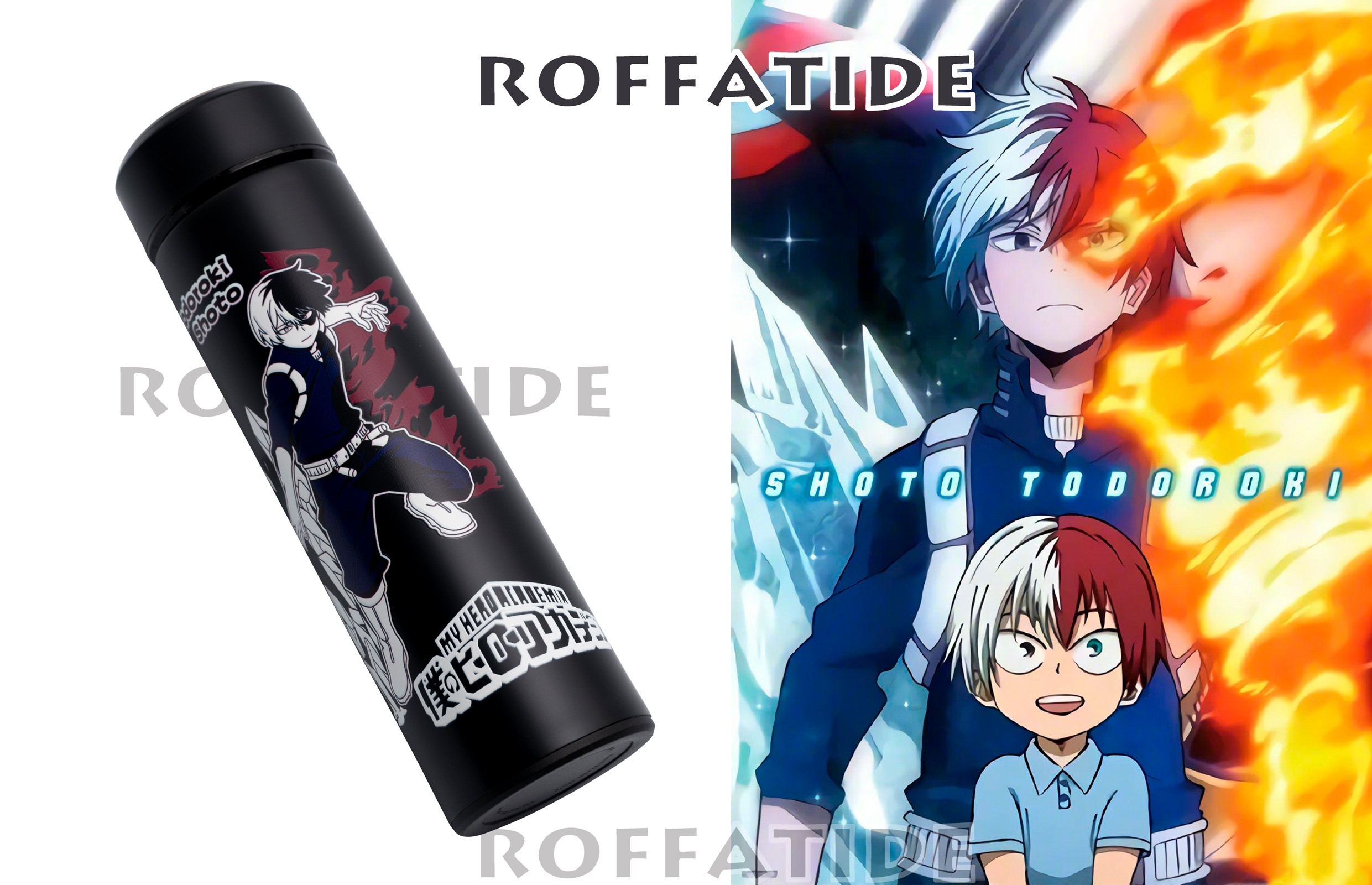 Roffatide Anime My Hero Academia Shoto Todoroki Stainless Steel Thermos  Water Bottle Hot & Cold for Hours Insulated Bottle - Walmart.com