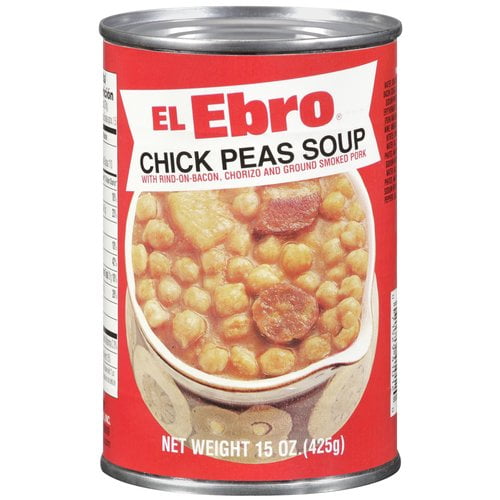 El Ebro Chick Peas Soup with Rind-On-Bacon, Chorizo And Ground Smoked Pork, 15 oz by EL EBRO