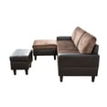 thumbnail image 5 of Pon Living Chocolate Mirofiber Sectional Sofa, Convertible Couch for Small Apartment, 5 of 7