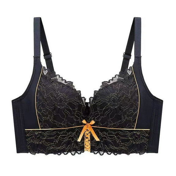 Sngxgn Wireless Bras for Women,Comfortable Seamless Bra Bralettes Adjustable Straps Everyday Bra(Black,36/80C)