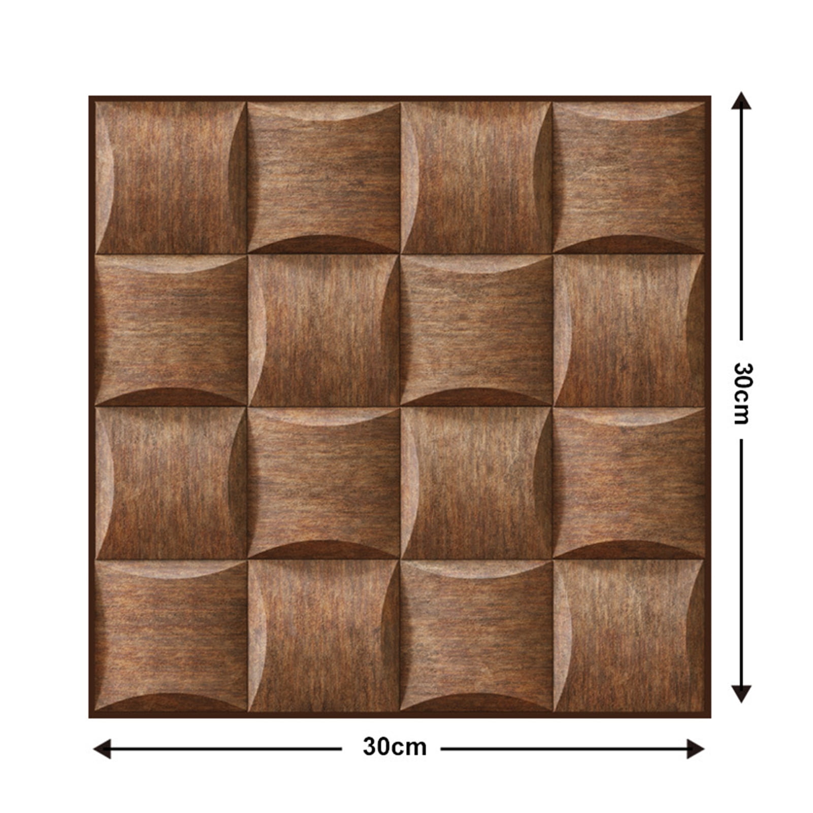 Selrti 20Pcs Removable 3D Brick Wall Panel  Waterproof PVC Self-Adhesive Wall Wooden Grain Decoration Sticker, 30x30CM