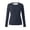 Navy, variant on Long Sleeve Women’s Tee with Thumb Holes Crew Neck Casual Knit Top for Everyday Commute Solid Basic Fall Layer(Black,M)