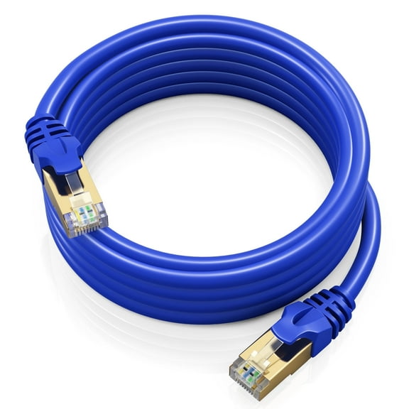 Cat 7 Ethernet Cable 10 ft - High-Speed Cat7 Internet & Network LAN Patch Cables, RJ45 Connectors - Perfect for Gaming, Streaming, and More (Blue)