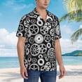 thumbnail image 2 of Lsque Metallic Gears pattern Hawaiian Shirt for Men, Unisex Summer Beach Casual Short Sleeve Button Down Shirts-XX-Large, 2 of 9