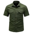 thumbnail image 2 of Vmvidoty Men's Tactical Dress Shirt - Short Sleeve Army Green 3XL, 2 of 6