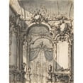 thumbnail image 2 of Giovanni Battista Natali III 20x24 Gold Ornate Framed and Double Matted Museum Art Print Titled - Design for a Stage Set; Interior of a Palazzo Decorated with Large Mirrors and Console Table, 2 of 4