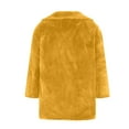 thumbnail image 7 of BLTIBY Women's Faux Fur Jacket 2024 Fall Winter Coats Solid Color Fleece Thicked Mid Length Long Sleeve Shaggy Warm Outerwear with Pockets Fashion Clothes Yellow 3XL, 7 of 7