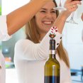 thumbnail image 3 of Juego de 4 tapones navideños para botellas de vino, reutilizables y perfectos para decorar., 3 of 5