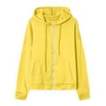 thumbnail image 6 of YUGYXL Womens Zip Up Hoodies Comfy Oversized Sweatshirts Cropped Fashion Long Sleeve Casual Lightweight Y2K Hooded Jackets Yellow XXXL, 6 of 6