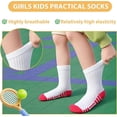 thumbnail image 5 of 12 Pairs Girls Crew Socks, Kids Athletic Socks for Toddler Girls (1-14 Years) Calf Cotton Sock School Running Sports, 5 of 7