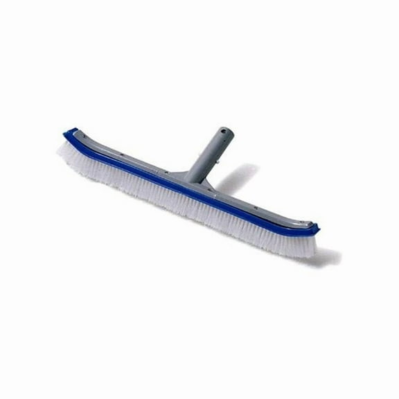 PerfectPitch Pool Brush Deluxe Curved Aluminum - Bristle Wall Cleaning - 18 in